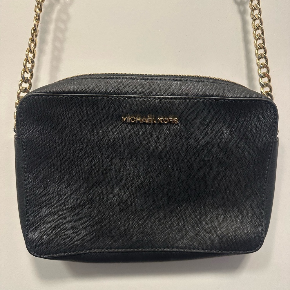 Michael Kors Black and Gold Crossbody Bag